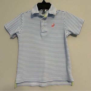 The Beaufort Bonnet Company boys 4T polo shirt short sleeve blue white stripes